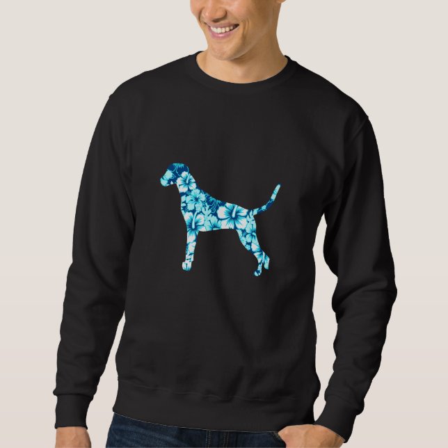 Dalmatien Aloha Hawaiian Hund Lång Ärmad Tröja (Framsida)