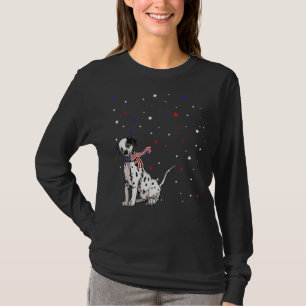 Dalmatien American Flagga Scarf Patriotic 4:e Jul T Shirt