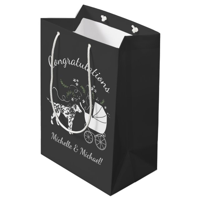 Dalmatien Baby Shower Hund Silhouette (Baksidan Vinklad)