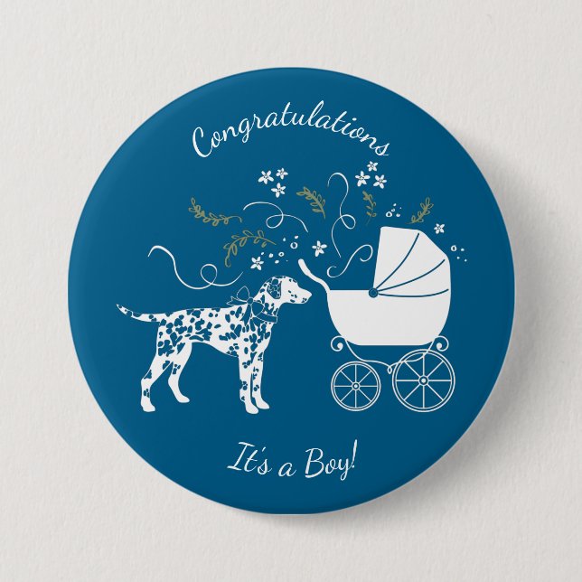 Dalmatien Baby Shower Knapp (Framsida)