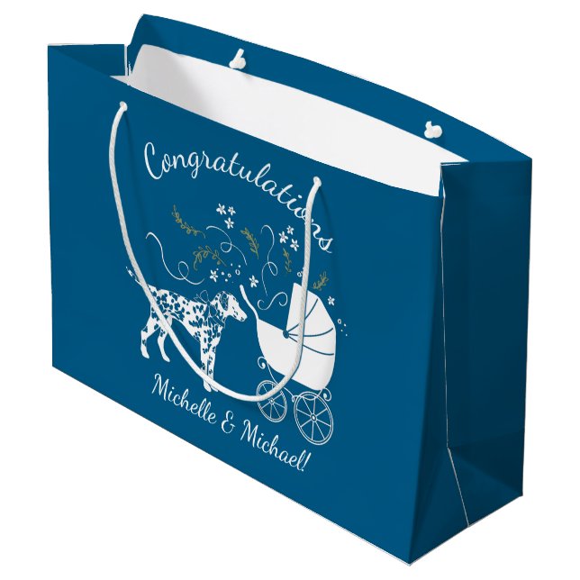 Dalmatien Baby Shower Puppy Hund (Baksidan Vinklad)