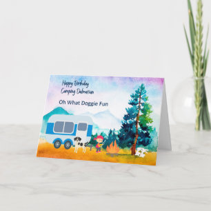 Dalmatien Birthday Card Family Camping Kort