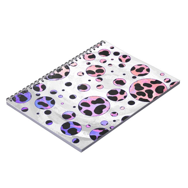 Dalmatien Black and Rosa Polka Dot Print Anteckningsbok (Vänstra Sidan)