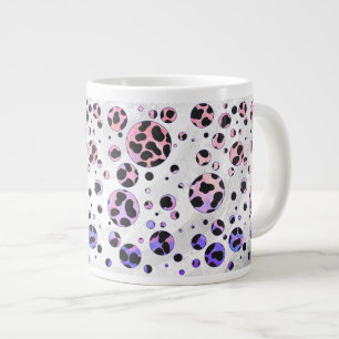 Dalmatien Black and Rosa Polka Dot Print Jumbo Mugg