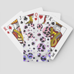 Dalmatien Black and Rosa Polka Dot Print Kortlek