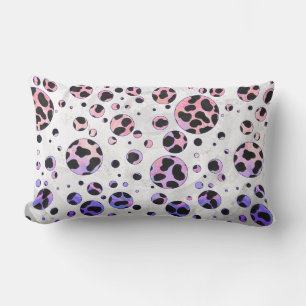 Dalmatien Black and Rosa Polka Dot Print Lumbarkudde