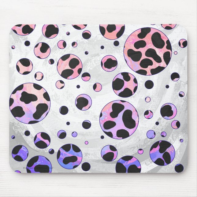 Dalmatien Black and Rosa Polka Dot Print Musmatta (Framsidan)