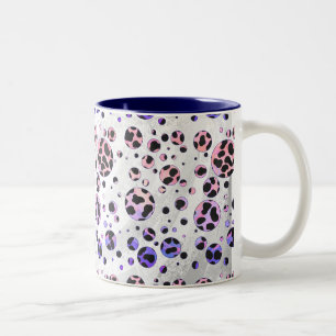 Dalmatien Black and Rosa Polka Dot Print Två-Tonad Mugg