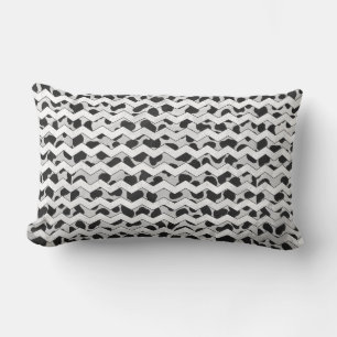 Dalmatien Black and White Chvron Lumbarkudde