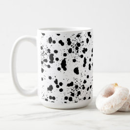 Dalmatien Black and White Print Mönster Kaffemugg