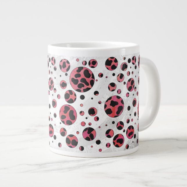 Dalmatien Black och Red med Polka dots Jumbo Mugg (Framsida höger)