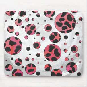 Dalmatien Black och Red med Polka dots Musmatta