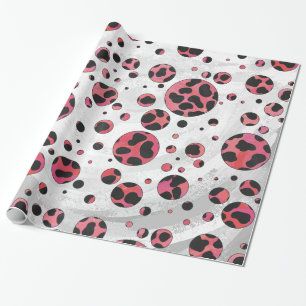 Dalmatien Black och Red med Polka dots Presentpapper