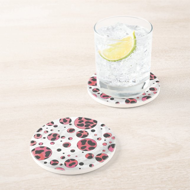 Dalmatien Black och Red med Polka dots Underlägg (Sidan)