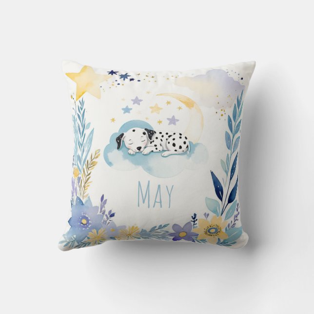 Dalmatien Boho Namn Nursery Pillow Kudde (Baksida)