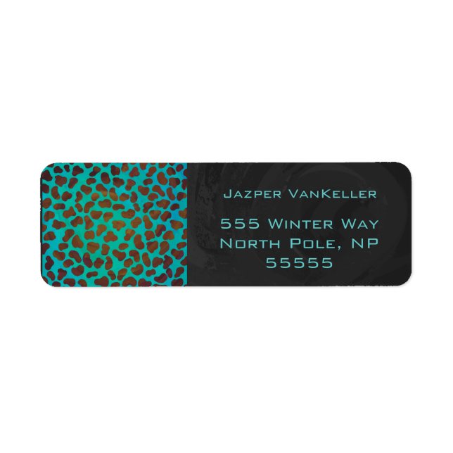 Dalmatien Brown och Teal med Monogram Returadress Etikett (Framsidan)