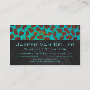 Dalmatien Brown och Teal med Monogram Visitkort
