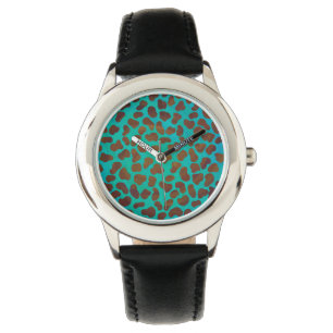 Dalmatien Brown och Teal Print Armbandsur
