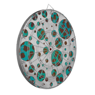 Dalmatien Brown och Teal Print Darttavla