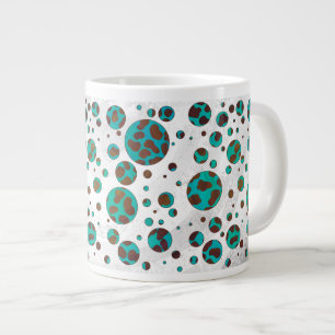 Dalmatien Brown och Teal Print Jumbo Mugg