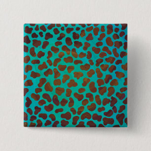 Dalmatien Brown och Teal Print Knapp