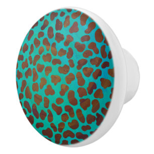 Dalmatien Brown och Teal Print Knopp