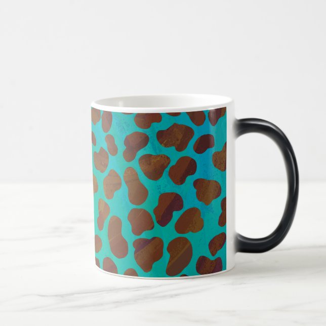 Dalmatien Brown och Teal Print Magisk Mugg (Höger)