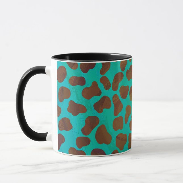 Dalmatien Brown och Teal Print Mugg (Vänster)