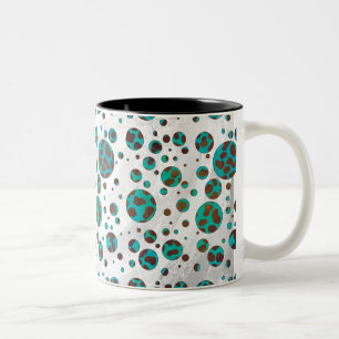 Dalmatien Brown och Teal Print Två-Tonad Mugg