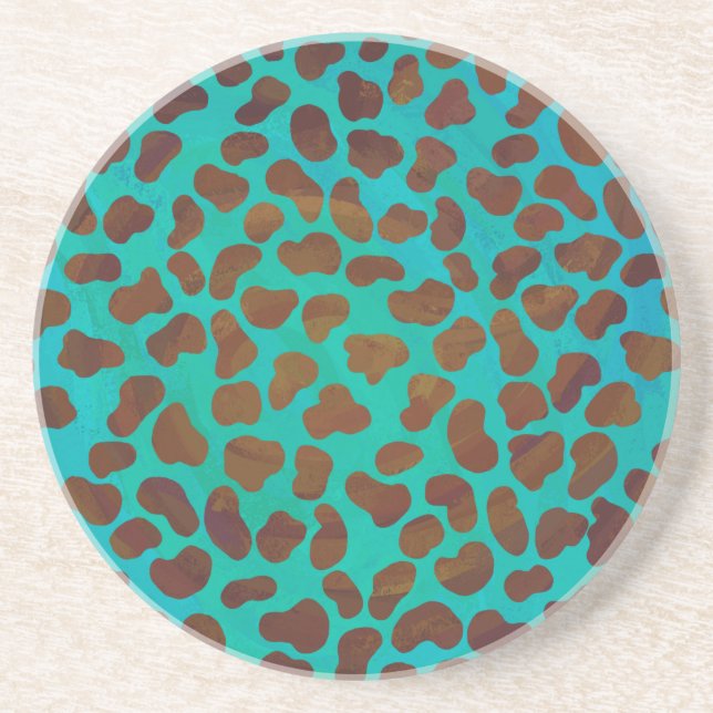 Dalmatien Brown och Teal Print Underlägg (Framsidan)