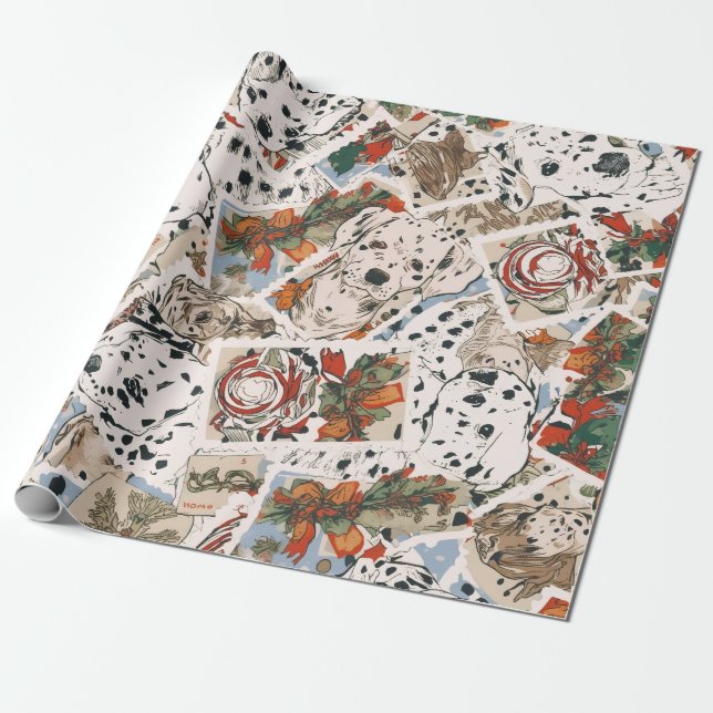 Dalmatien christmas presentpapper (Utrullad)