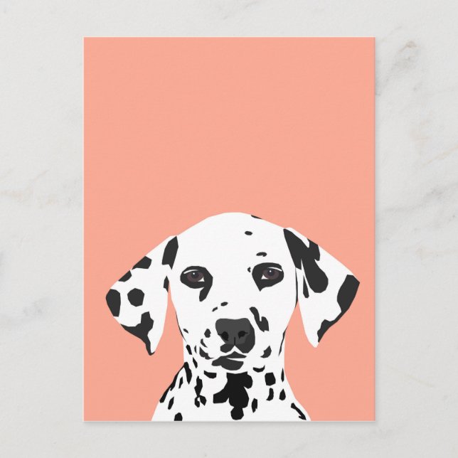 Dalmatien - Cute Hund Illustration för Hund älskar Vykort (Framsida)