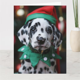 Dalmatien Elf Puppy-julkort Kort