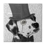 Dalmatien, Formal Hound och Hat Kakelplatta<br><div class="desc">Dalmatien,  Formal Hound och Hat by FabFunky. Det har en dapper dalformation med roligt och monokel. | 191418D</div>