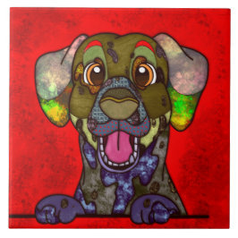 Dalmatien ful hund ansikte kakelplatta