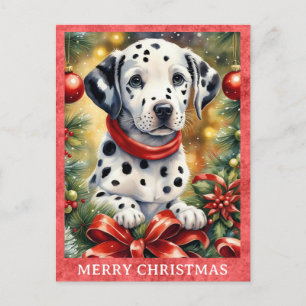 Dalmatien God jul Cute Puppy Hund Vykort
