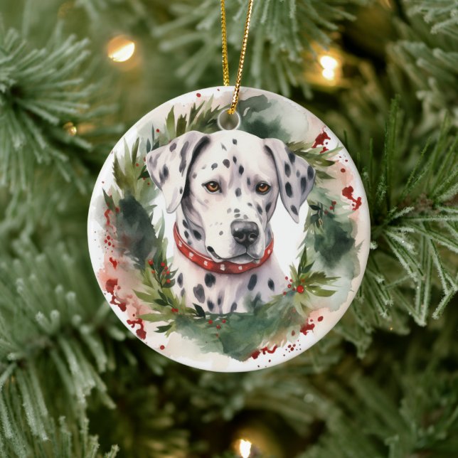 Dalmatien God Jul Utandning Festive Valp Julgransprydnad Keramik (Träd)