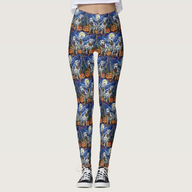 Dalmatien Halloween Spooky Leggings (Framsida)