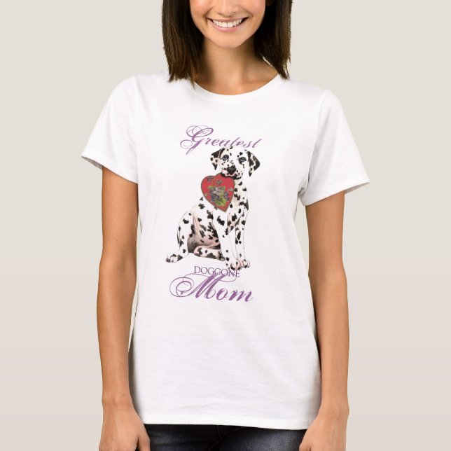 Dalmatien Heart Mamma T Shirt (Framsida)