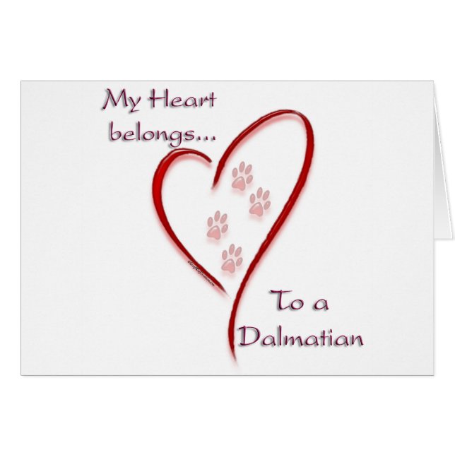 Dalmatien Heart-Tillhören Hälsningskort (Framsidan Horizontal)