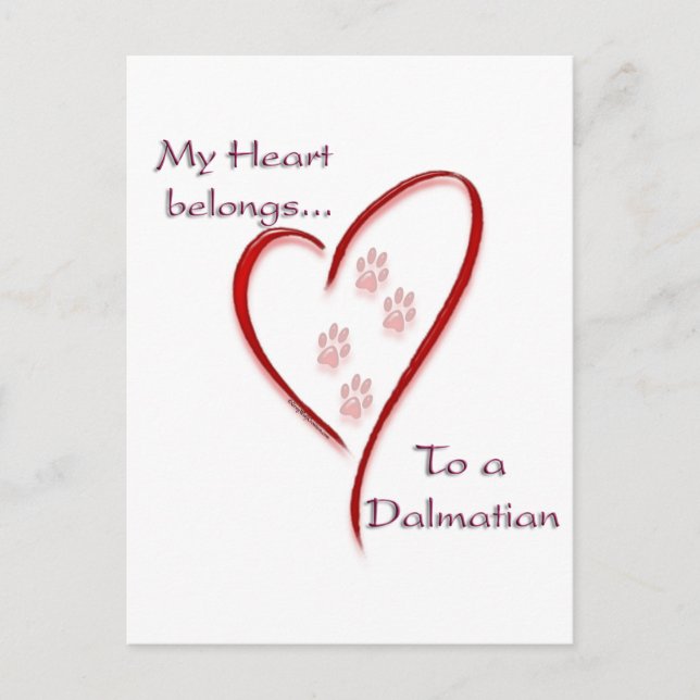 Dalmatien Heart-Tillhören Vykort (Framsida)