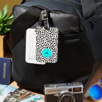 Dalmatien Hund Abstrakt Mönster Aqua Blue Monogram
