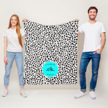 Dalmatien Hund Abstrakt Mönster Aqua Blue Monogram