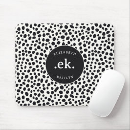 Dalmatien Hund Abstrakt Mönster Monogram Musmatta