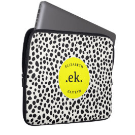 Dalmatien Hund Abstrakt Mönster Shock rosa Monogra Laptop Fodral