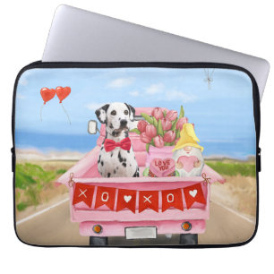 Dalmatien Hund Alla hjärtans dag Lastbil Hearts Laptop Fodral