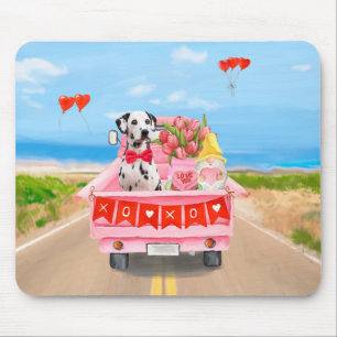 Dalmatien Hund Alla hjärtans dag Lastbil Hearts Musmatta