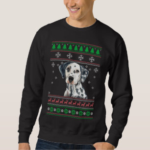 Dalmatien Hund älskare Ugly jul Sweater Julafton Lång Ärmad Tröja