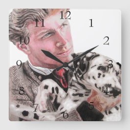 Dalmatien Hund Art Animal Barn Nursery Clock Fyrkantig Klocka