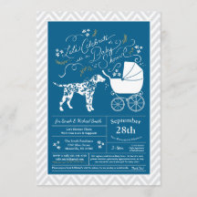 Dalmatien Hund Baby Shower Blue Boy